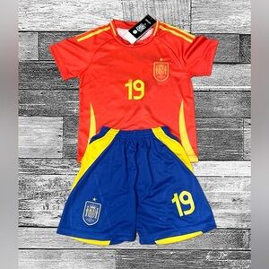 Yamal Lamine Kids Youth Medium Size 26 Age 8-9 Spain Jersey Kit